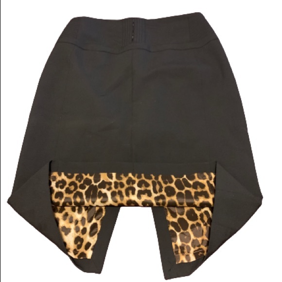 EXPRESS DESIGN STUDIO Leopard Print Lined Black Pencil Skirt Sz 8 - Picture 6 of 10